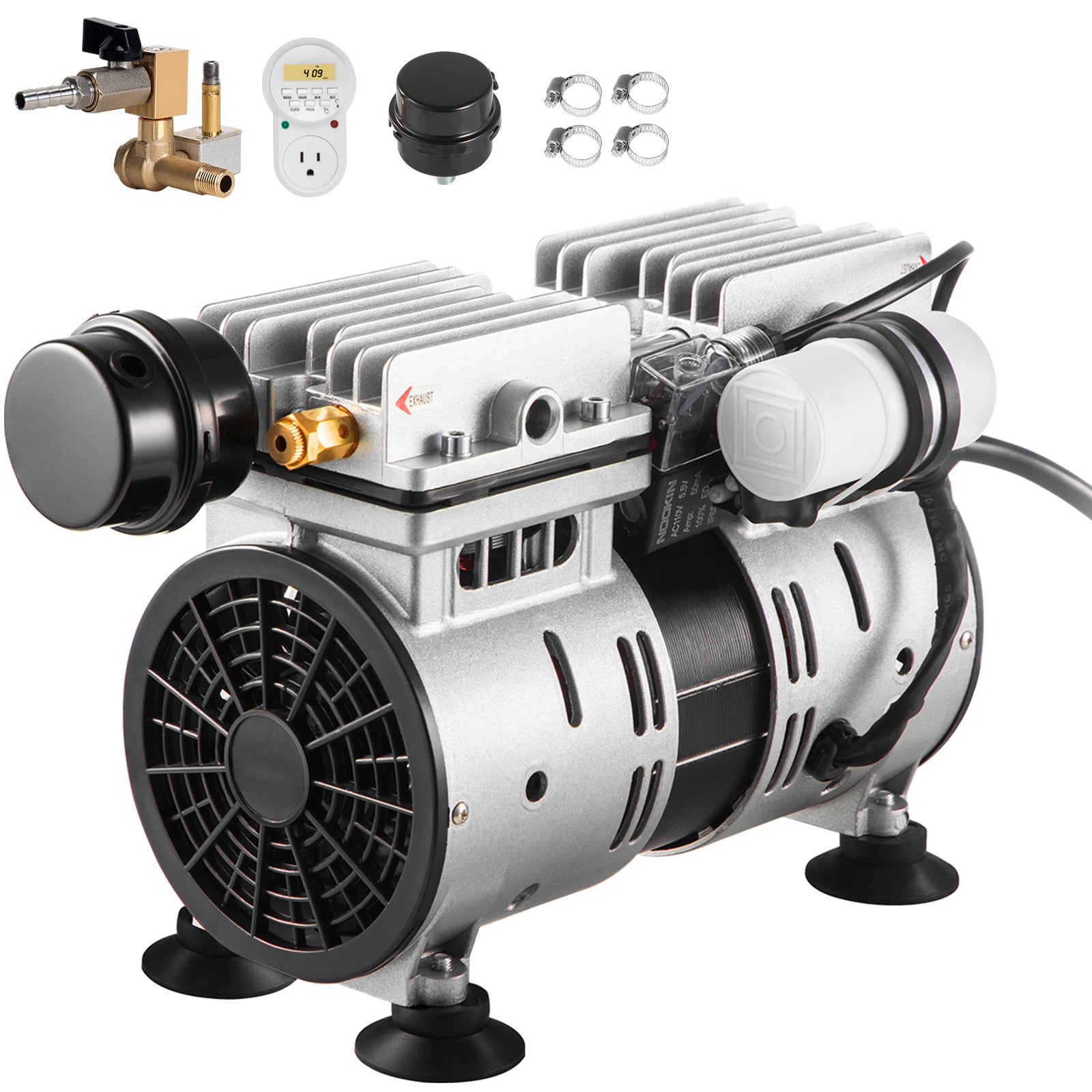 KFFKFF Lake Oxygenator, 550W Capacity, 5.2CFM Suitable for 3 Acre 50' Body of Water, Oxygenation Set Comprises 3/4 HP Pump & Timer & Valves, Air Pump for Profound Water Oxygen Dissemination